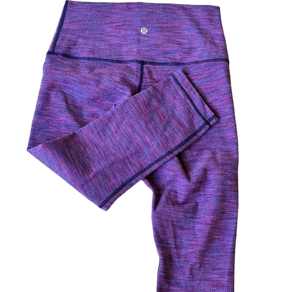 Lululemon Wunder Leggings Diamond Jacquard Space Dye Magenta Tights. - Picture 4 of 8